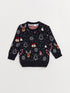 LC Waikiki Crew Neck Long Sleeve New Year Themed Baby Boy Tricot Sweater